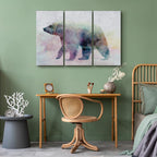 Lonely Bear Winter Texture Canvas Print (3 Parts)
