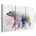 Lonely Bear Winter Texture Canvas Print (3 Parts)