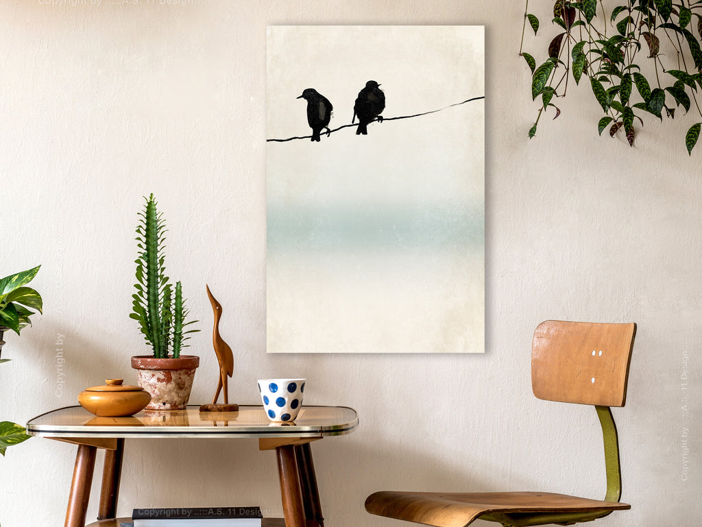 Canvas Print - Frozen Sparrows (1 Part) Vertical