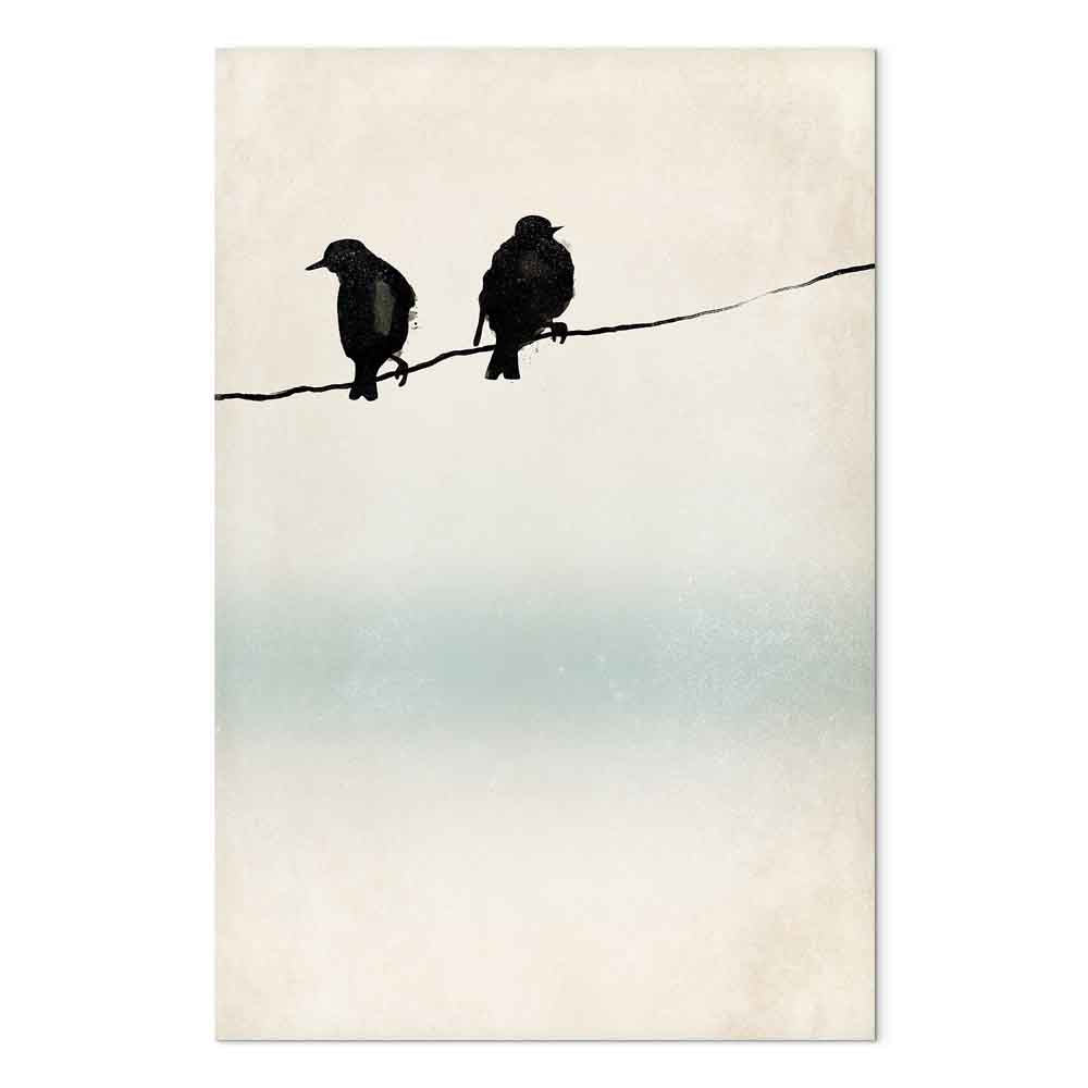 Frozen Sparrows Winter Birds Canvas Print