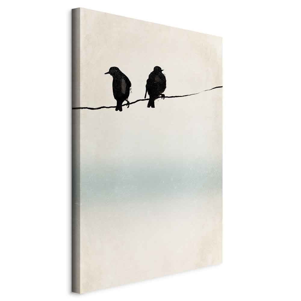 Frozen Sparrows Winter Birds Canvas Print