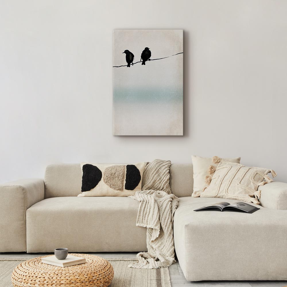 Frozen Sparrows Winter Birds Canvas Print