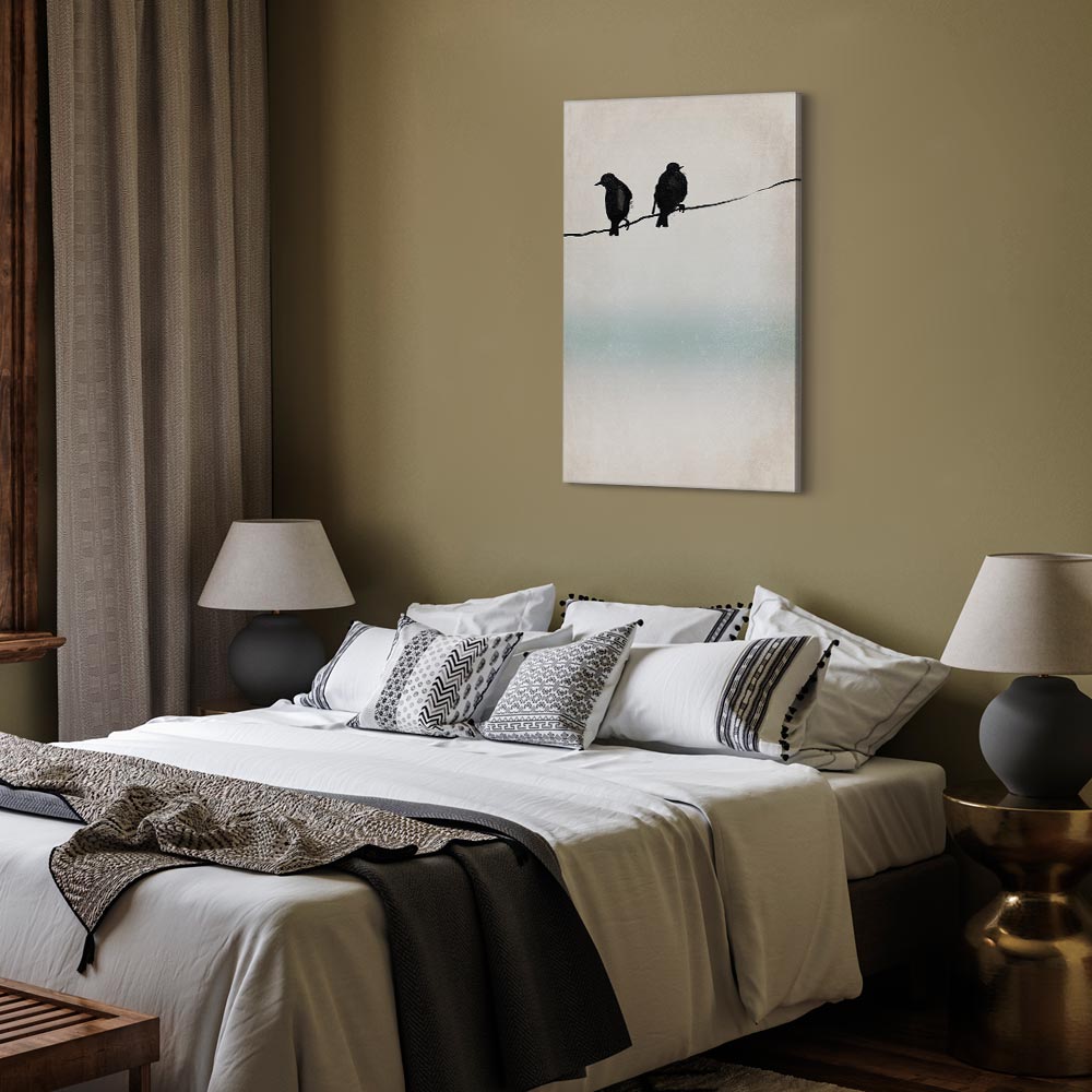 Frozen Sparrows Winter Birds Canvas Print