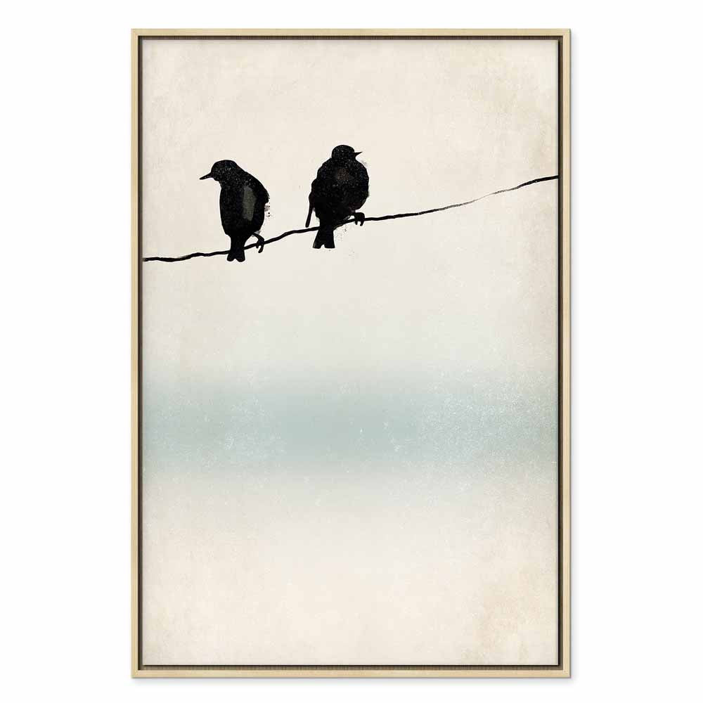 Frozen Sparrows Winter Birds Canvas Print