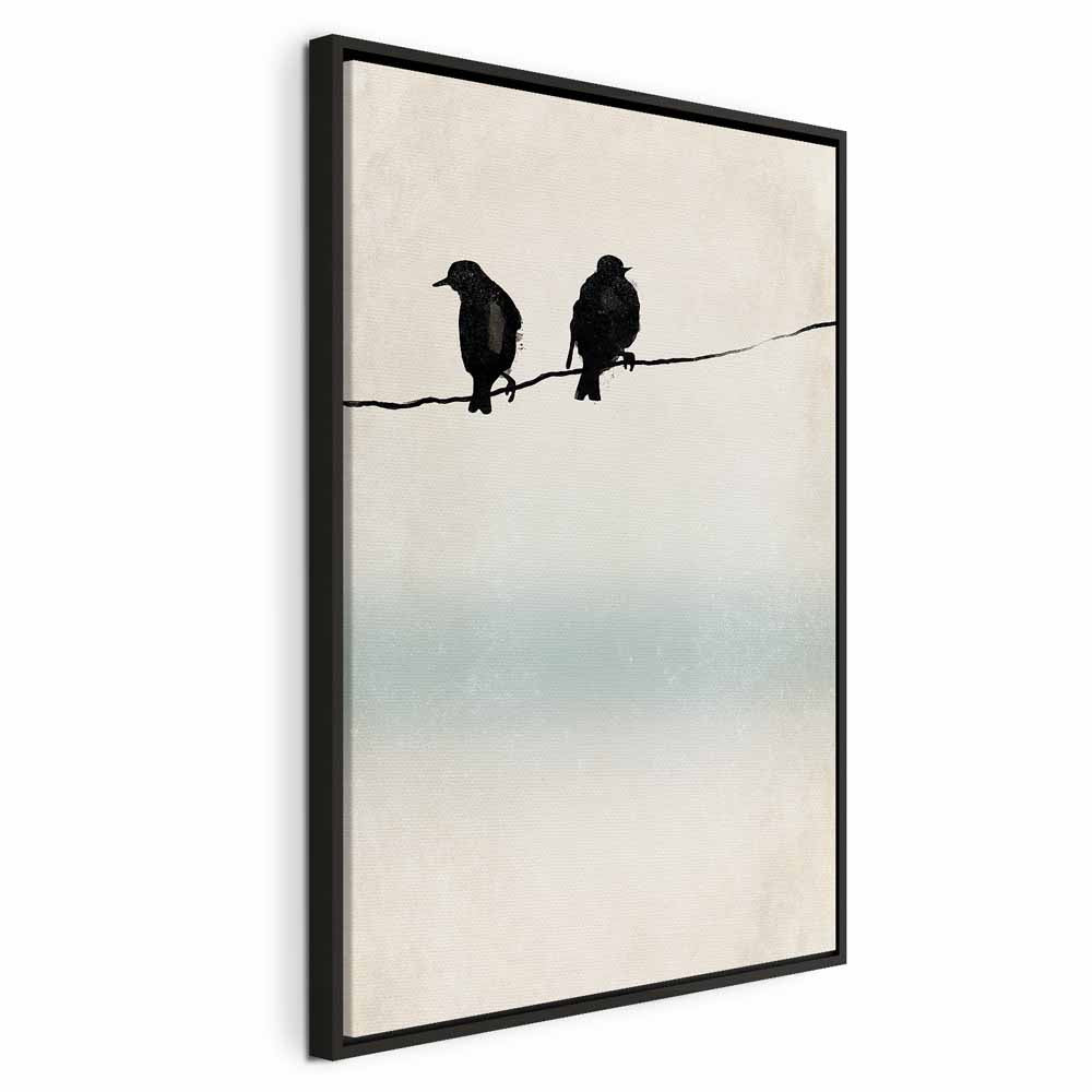 Frozen Sparrows Winter Birds Canvas Print