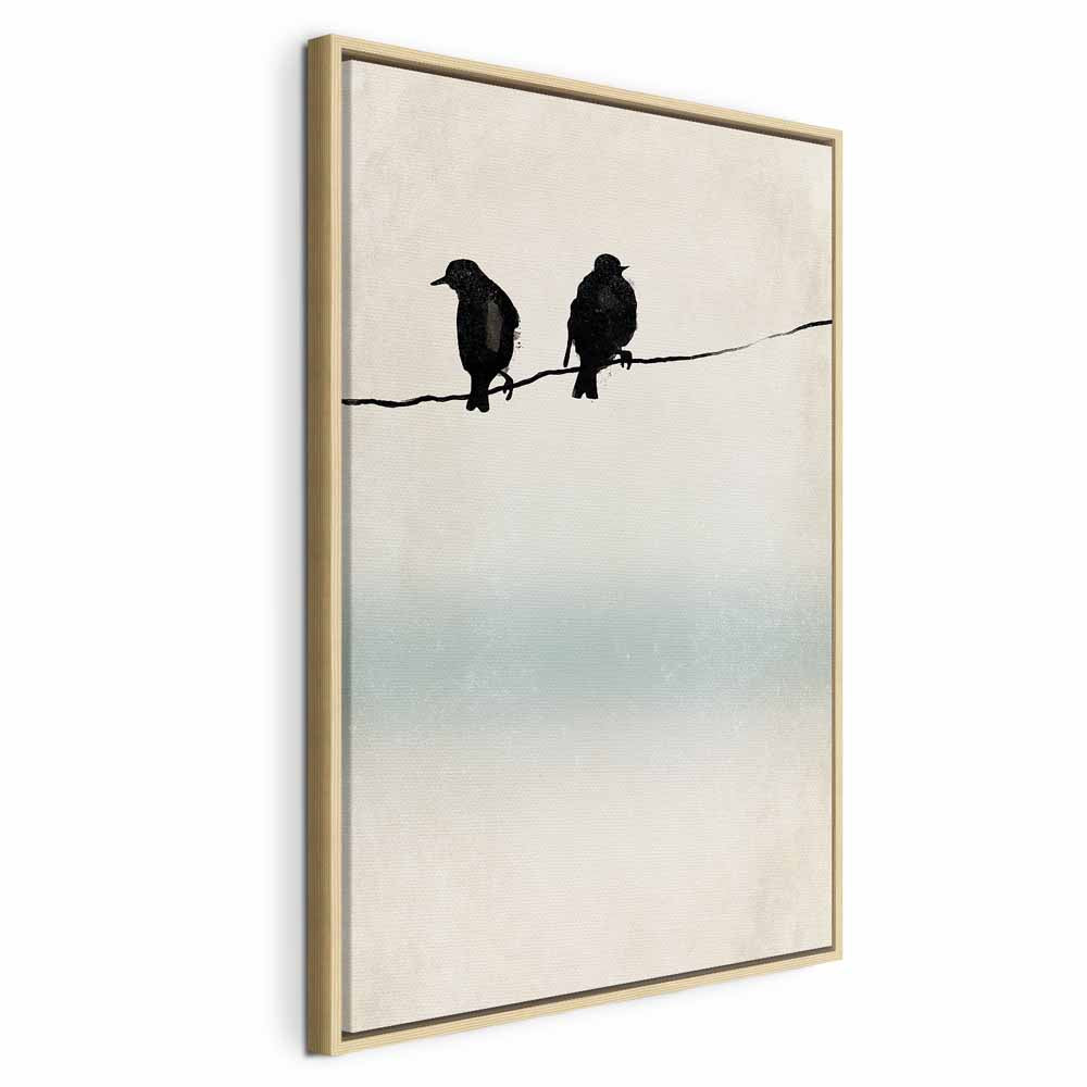 Frozen Sparrows Winter Birds Canvas Print