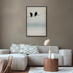 Frozen Sparrows Winter Birds Canvas Print