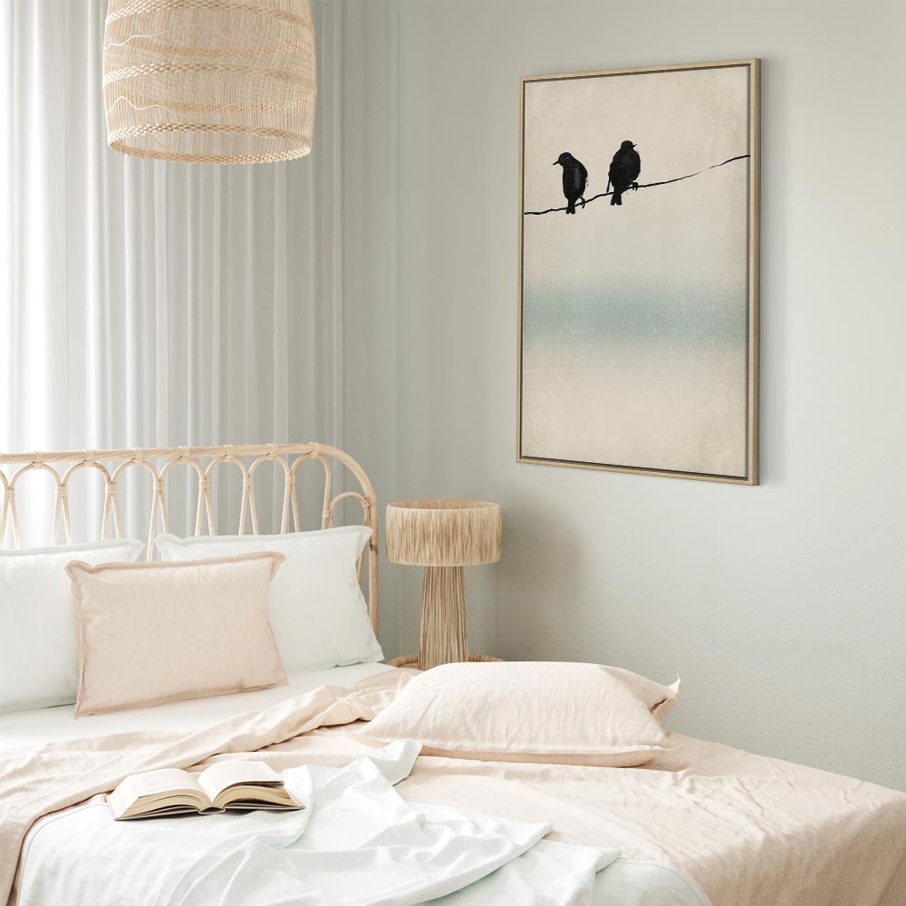 Frozen Sparrows Winter Birds Canvas Print