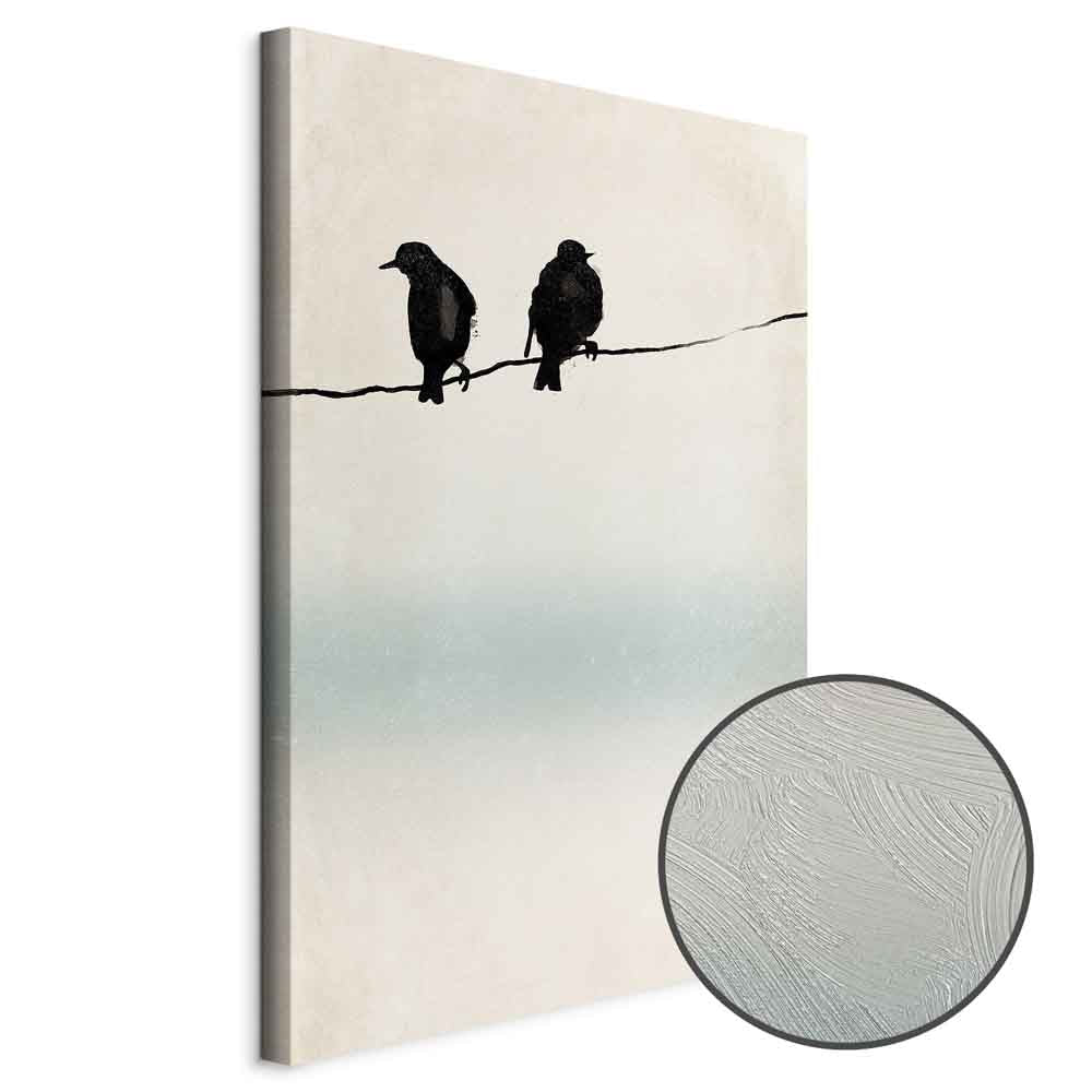 Frozen Sparrows Winter Birds Canvas Print