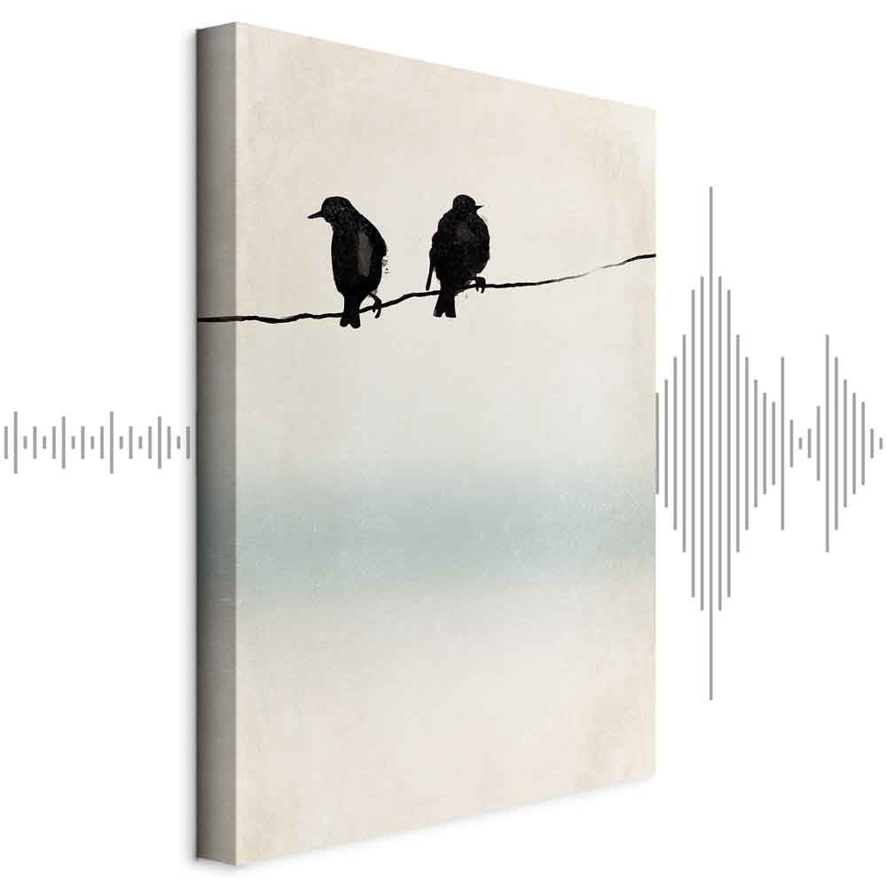 Frozen Sparrows Winter Birds Canvas Print