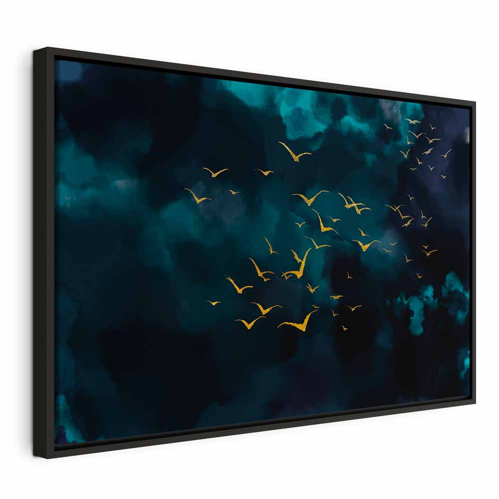 Storm Sky Birds Wide Canvas Print