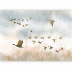Golden Geese Sky and Fields Wall Mural