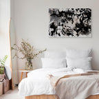 Abstract Cat Portrait Wide Canvas Print