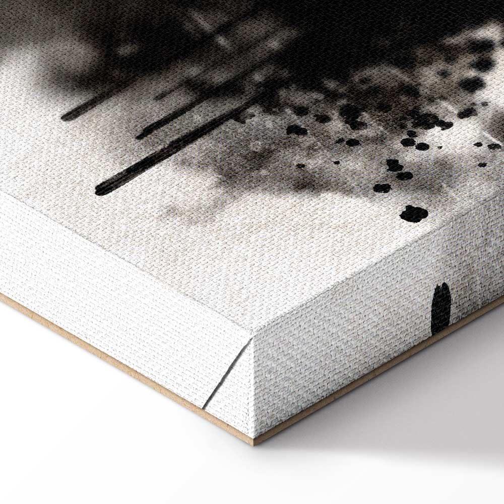 Abstract Cat Portrait Wide Canvas Print