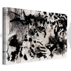 Abstract Cat Portrait Wide Canvas Print