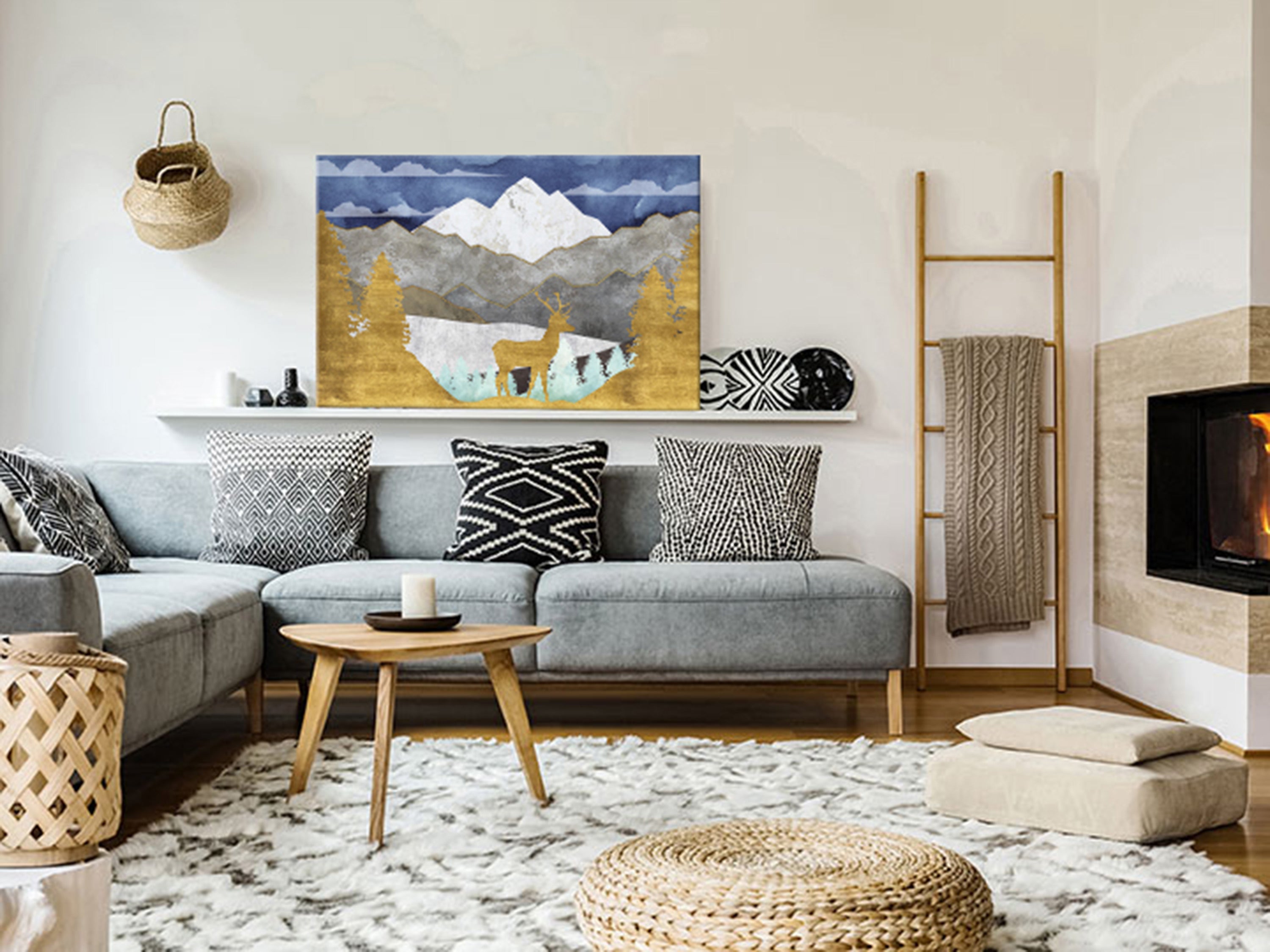 Canvas Print Golden Land Wide 1 Part