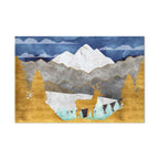 Golden Deer Landscape Canvas Print