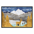 Golden Deer Landscape Canvas Print