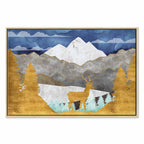 Golden Deer Landscape Canvas Print
