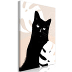 Canvas Print Cat in Monsteras (Vertical, 1 Part)