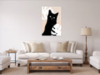Canvas Print Cat in Monsteras (Vertical, 1 Part)