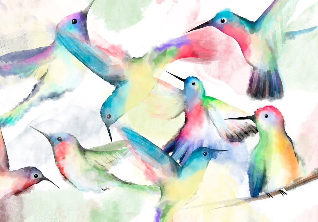 Wall Mural - Watercolor Birds