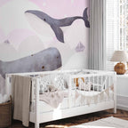 Whale Ship Sky Ocean Wall Mural