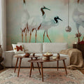 Pastel Cranes Nature Wall Mural
