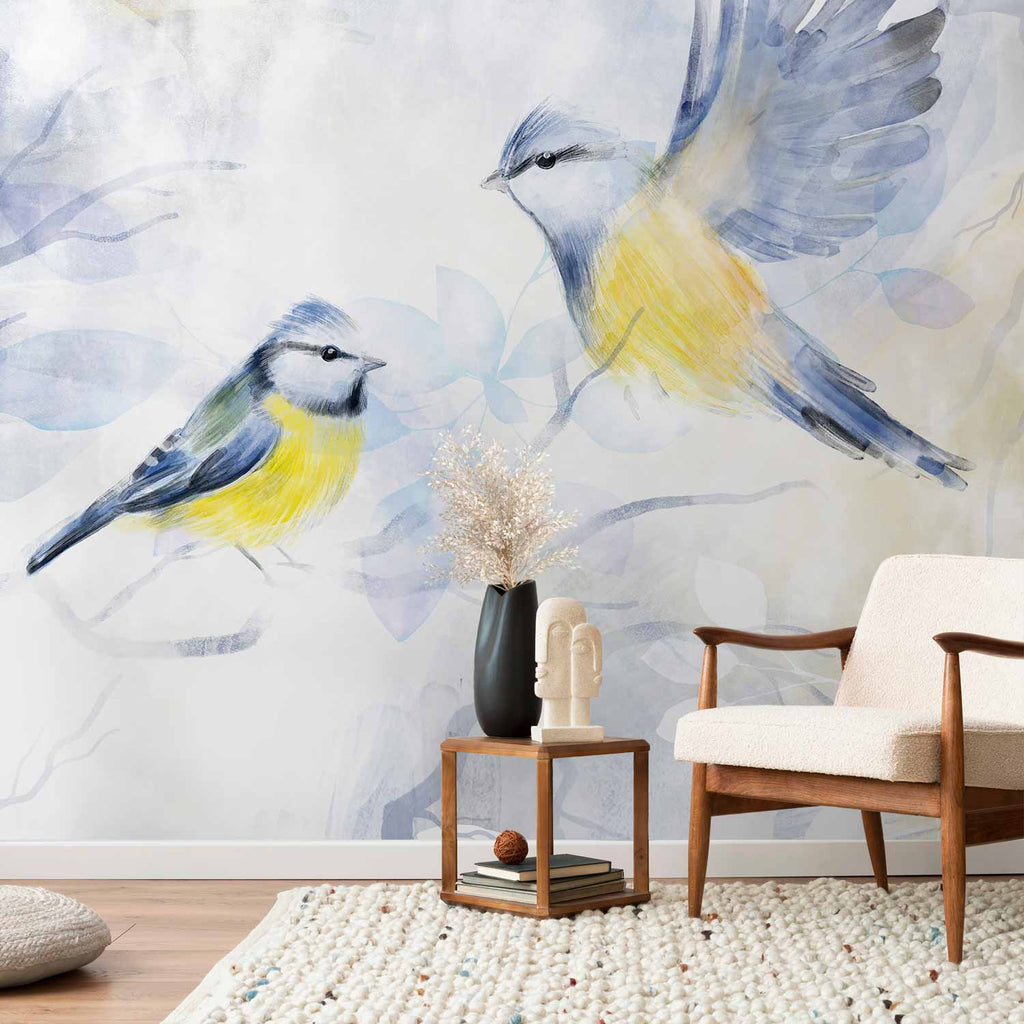 Wall Mural - Watercolor Tit - First Variant