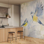 Watercolor Tit Bird Nature Wall Mural