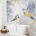 Watercolor Tit Bird Nature Wall Mural