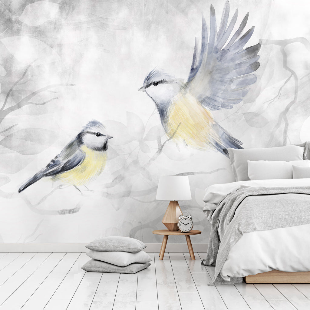 Wall Mural Watercolor Tit Second Variant