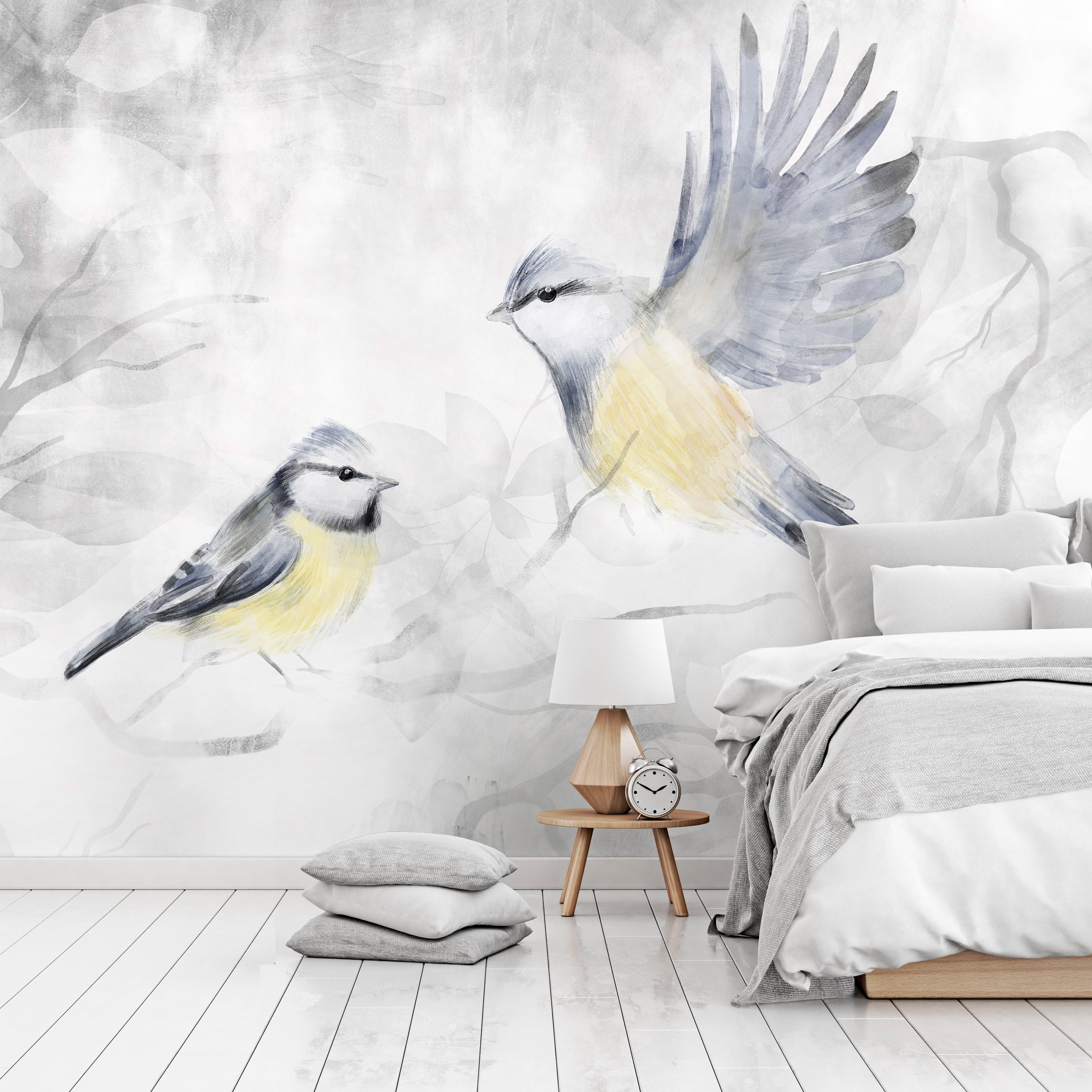 Wall Mural Watercolor Tit Second Variant