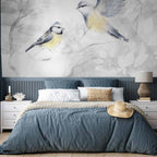 Watercolor Tit Birds Nature Wall Mural