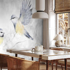 Watercolor Tit Birds Nature Wall Mural