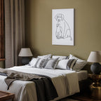 Abstract Line Art Dogs and Cats Vertical Canvas Print