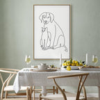 Abstract Line Art Dogs and Cats Vertical Canvas Print