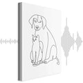 Abstract Line Art Dogs and Cats Vertical Canvas Print