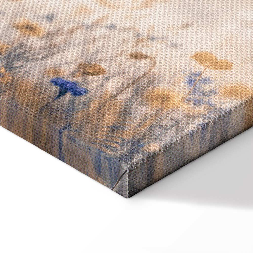 Flowers and Birds Multicolor Canvas Print