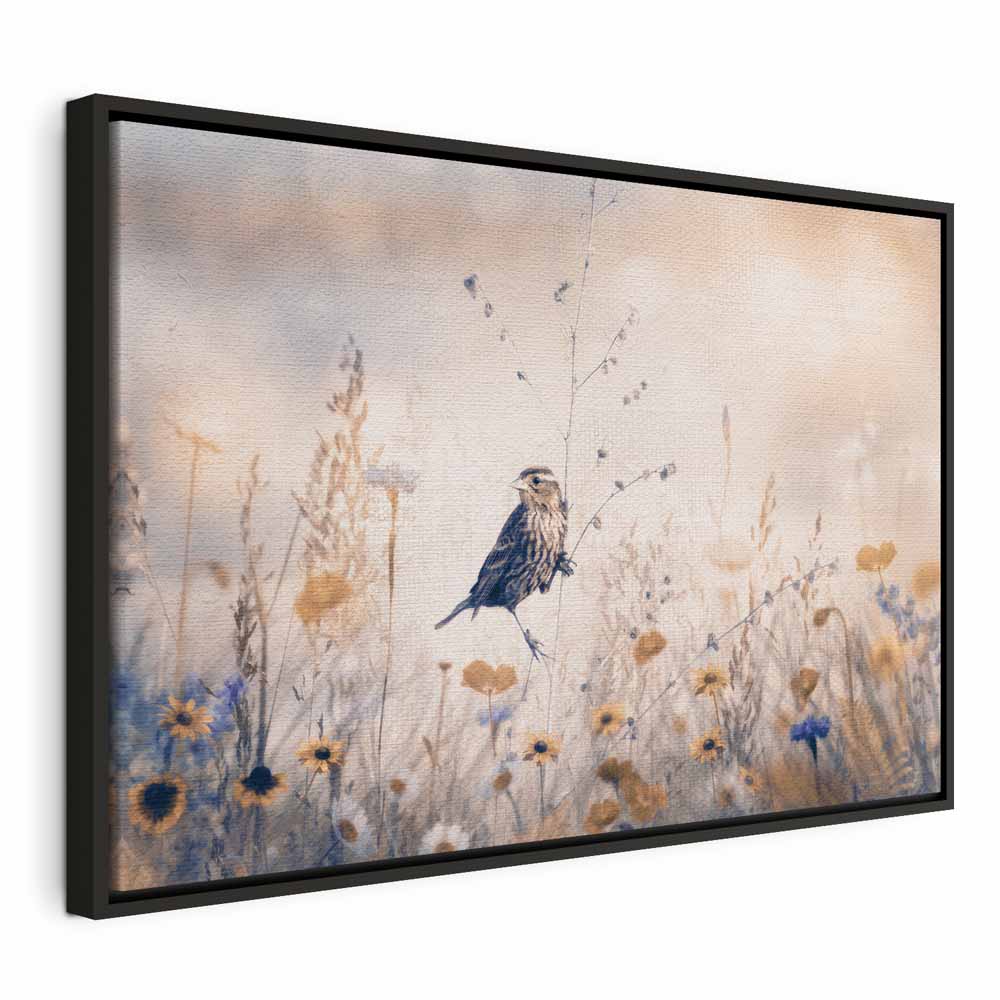 Flowers and Birds Multicolor Canvas Print