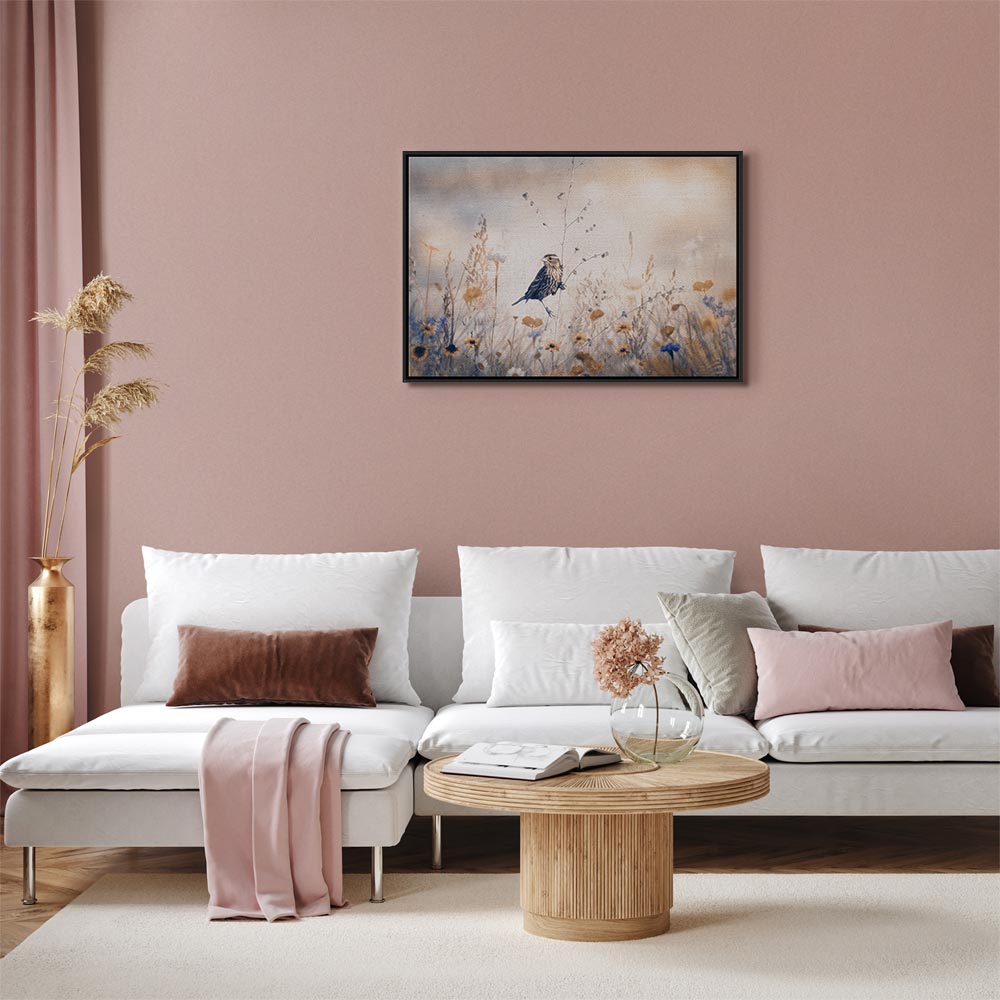 Flowers and Birds Multicolor Canvas Print