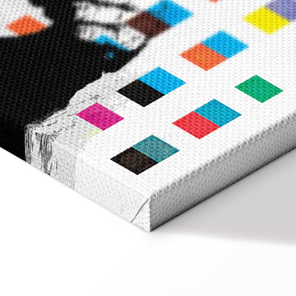 Banksy Thinker Monkey Graffiti Multicolor Canvas Print