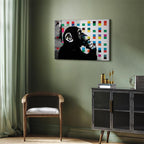 Banksy Thinker Monkey Graffiti Multicolor Canvas Print