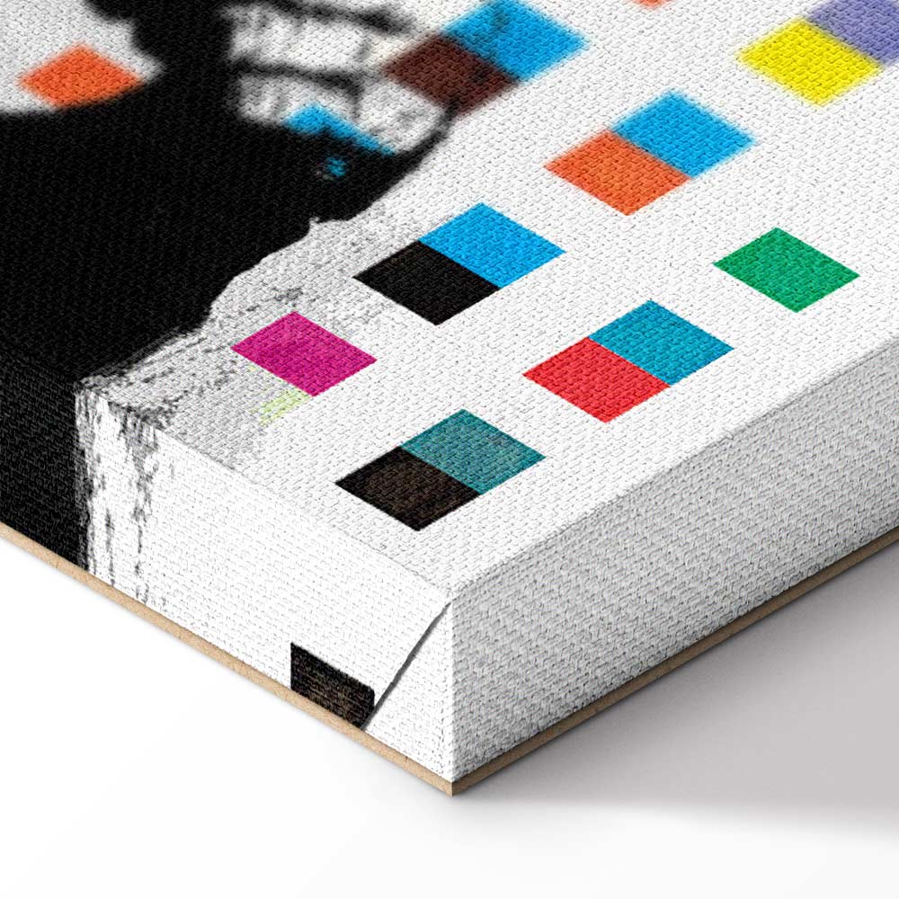 Banksy Thinker Monkey Graffiti Multicolor Canvas Print