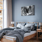 Romantic Lion Couple Canvas Print