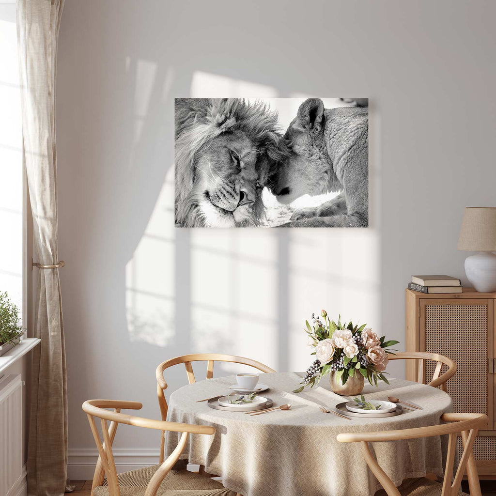 Romantic Lion Couple Canvas Print