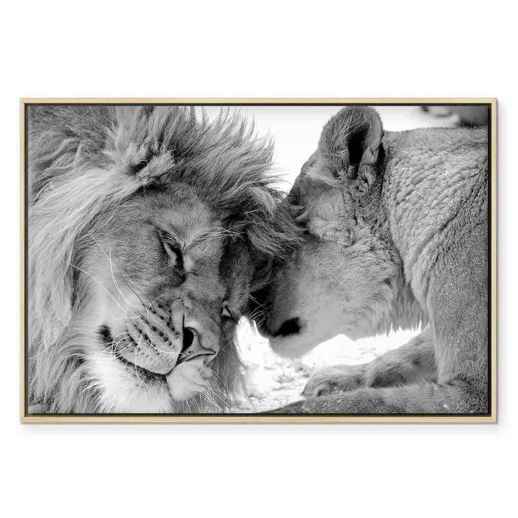 Romantic Lion Couple Canvas Print