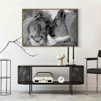 Romantic Lion Couple Canvas Print