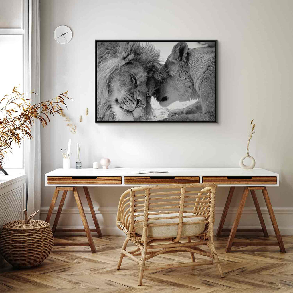 Romantic Lion Couple Canvas Print