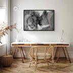 Romantic Lion Couple Canvas Print